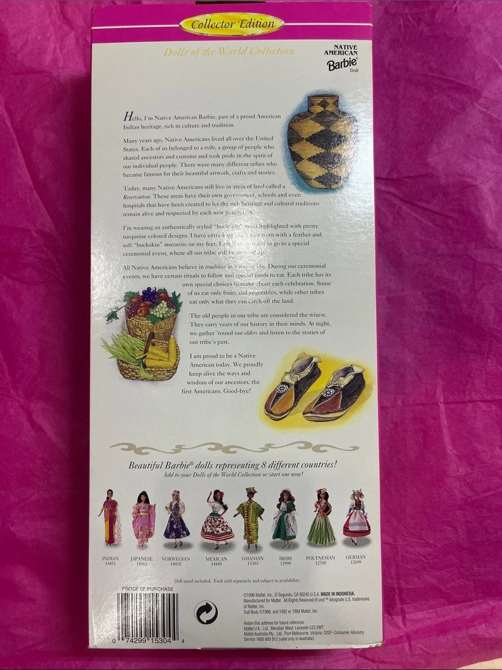 1996 Collector Edition Native American Barbie Dolls of the World Collection NRFB
